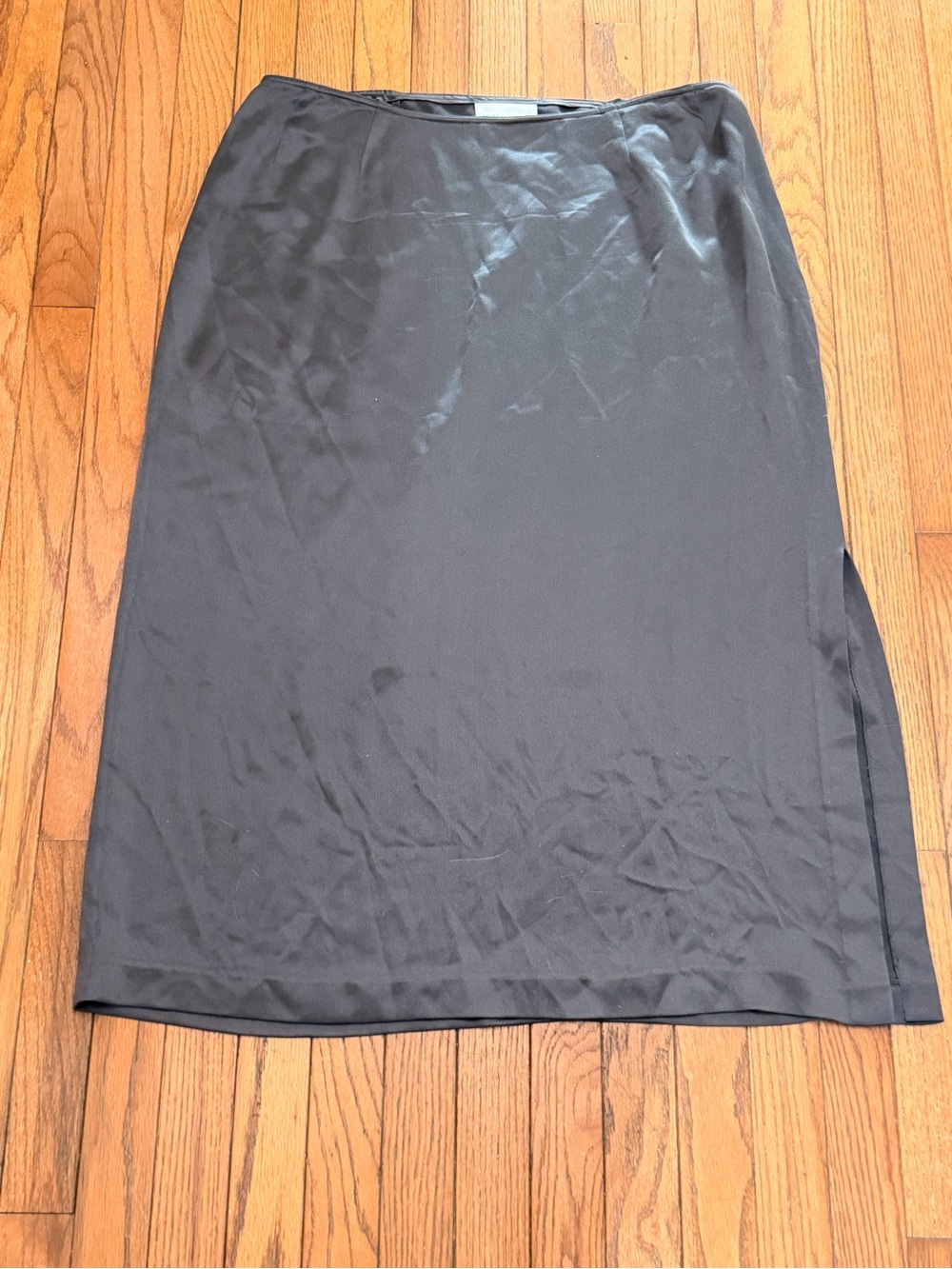 Vintage silk  August Max Black Midi Skirt with Side Slit